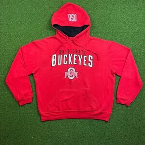 Vintage Varsity Ohio State Buckeyes NCAA Red Sweatshirt Hoodie Sz L